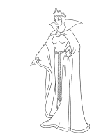 A coloring page of snow white